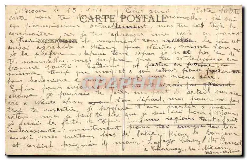 Cluny - Os Haras — estabelecidos em 1806 no interior da abadia, renomados por seus cavalos de sangue puro e meia raça — Coleção Dutrion, reprodução proibida - Verso