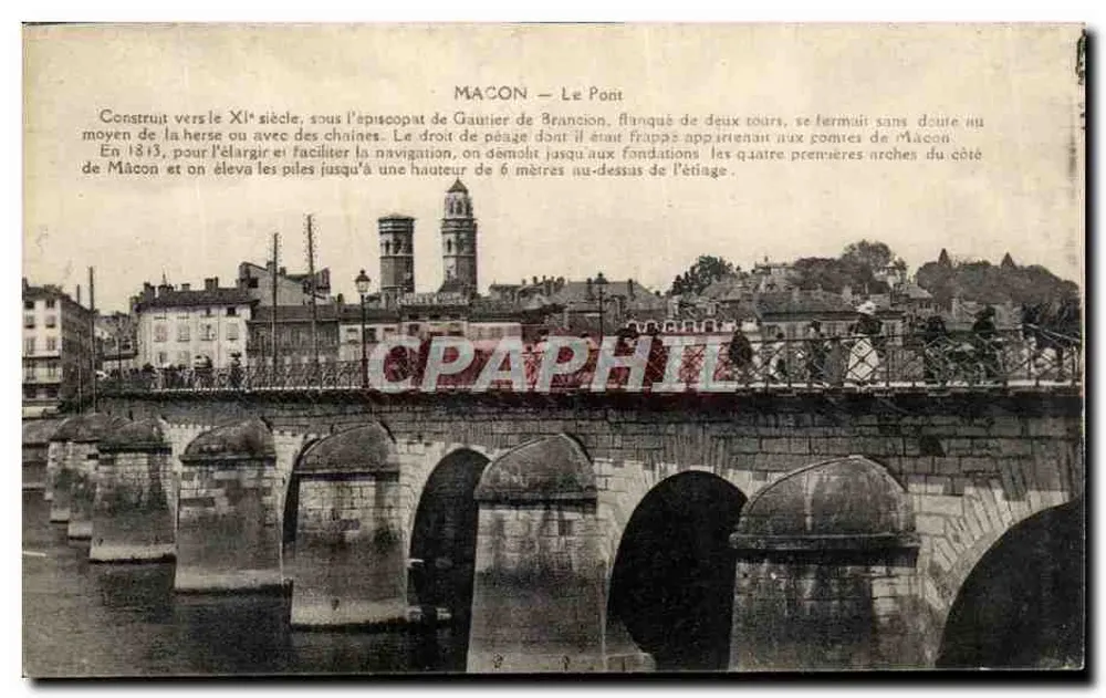 Mâcon — O Ponte — P. Charvet, editor de fotografia, Mâcon - Frente