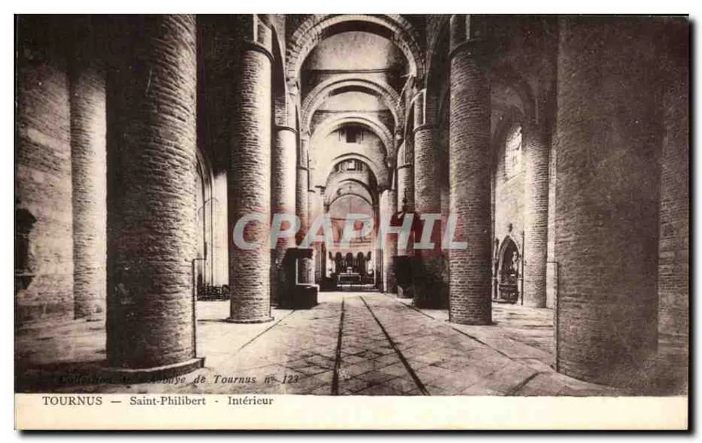 Tournus — Abadia de São Filiberto — Interior - Frente