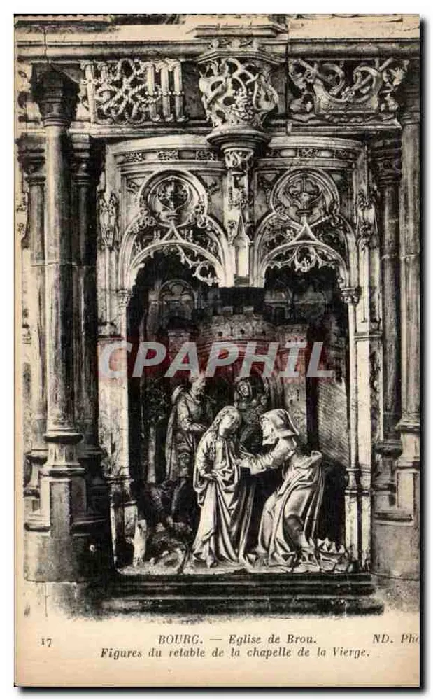Bourg — Kirche von Brou. Figuren vom Altar der Kapelle der Jungfrau. - Vorderseite