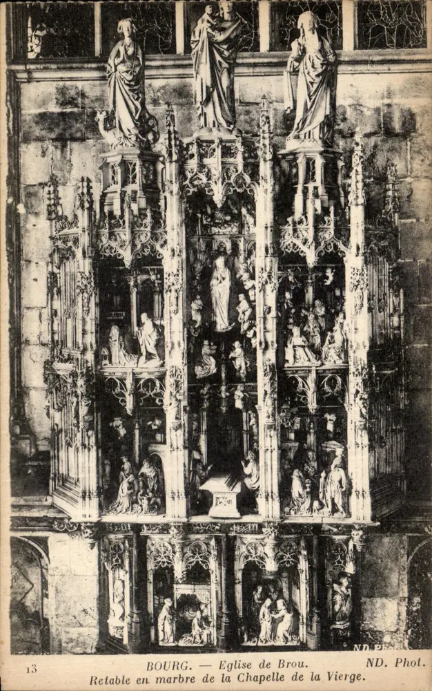Bourg — Kirche von Brou. Marmorretabel der Kapelle der Jungfrau. ND. Phot. - Vorderseite