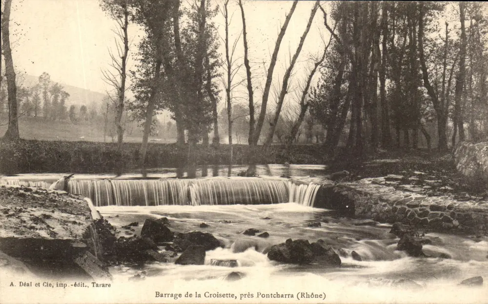 Represa de La Croisette perto de Pontcharra (Rhone) — A. Déal e Cie, imp.-edit., Tarare - Frente