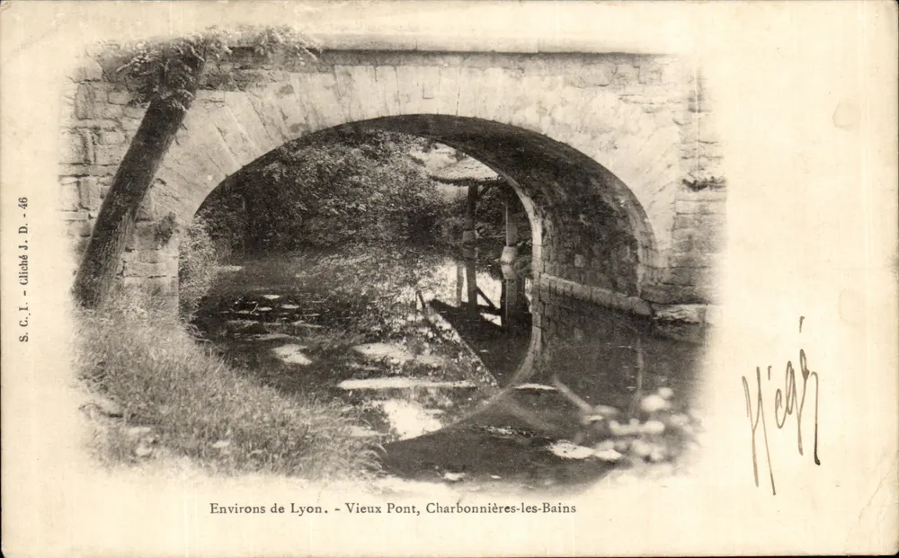 Alter Brücke, Charbonnières-les-Bains — Steinbrücke mit einer Arkade, Verlag S.C.I. - Gliché J.D. - 46 - Vorderseite