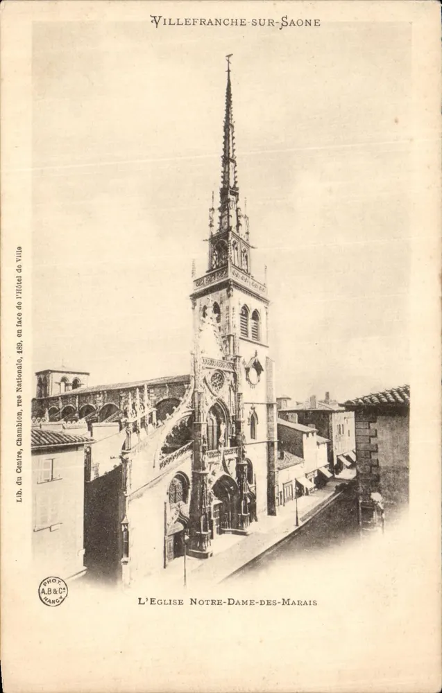 Villefranche-sur-Saône — Kirche Notre-Dame-des-Marais — Lib. du Centre, Chambion, Nationale Straße, 1899 - Vorderseite