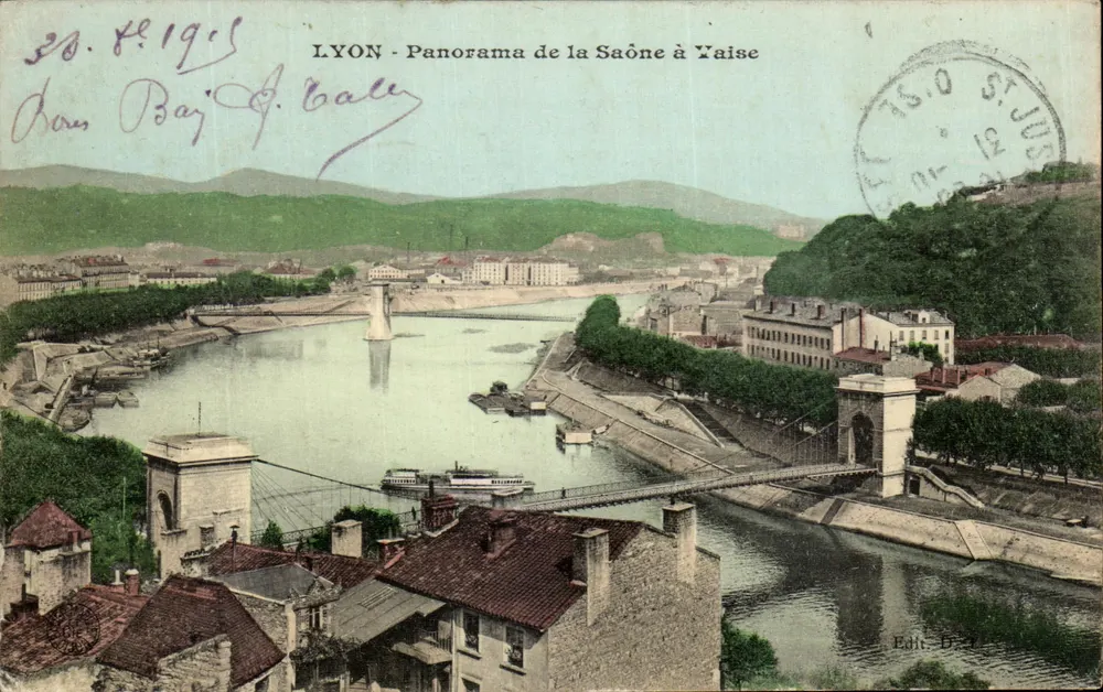 LYON - Panorama rzeki Saône w Vaise — Wyd. D.31 - Awers