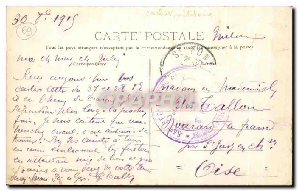 LYON - Panorama rzeki Saône w Vaise — Wyd. D.31 - Rewers