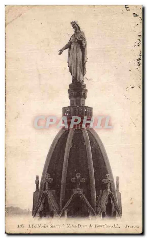 LYON - La Statua di Nostra Signora di Fourvière - LL. SELECTA n°185 - Recto