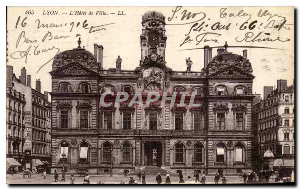 LYON — O Hotel de Ville — LL. — n° 495 - Frente