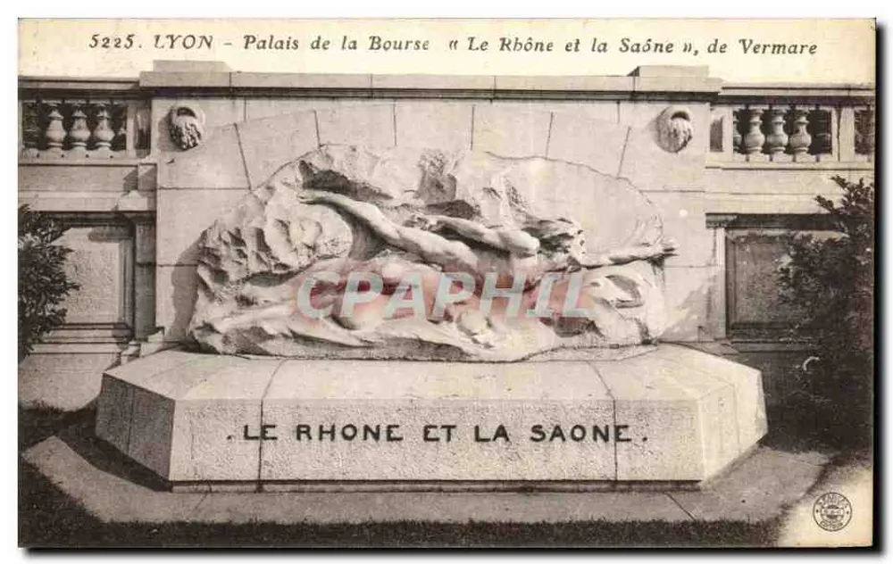 LYON - Palais de la Bourse « Le Rhône et la Saône », de Vermare - Recto