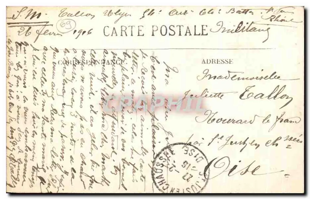 Lyon — Lembrete de Lyon — Editor anônimo, número de série não visível - Verso