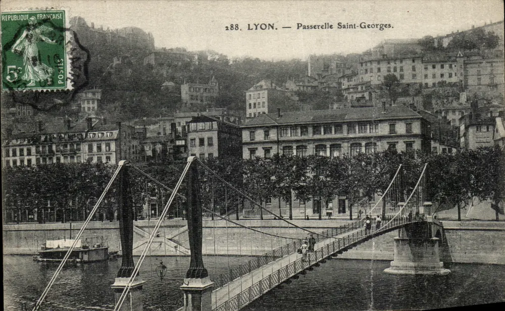 LYON — Passerelle Saint-Georges — éditeur : 288. LYON. - Frente