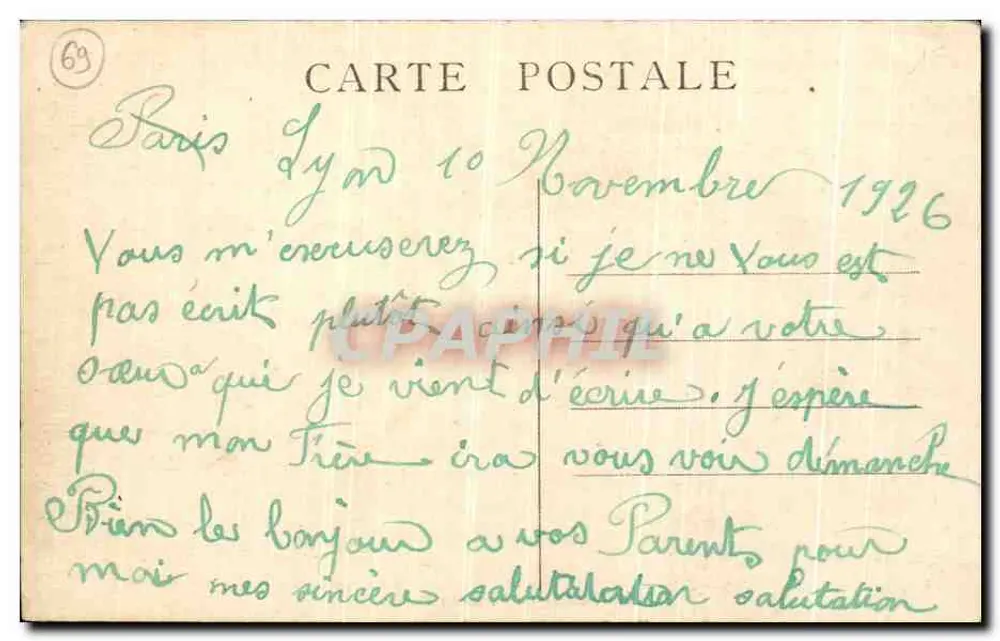 LYON — Fonte Bartholdi — editor desconhecido, n° 15 - Verso