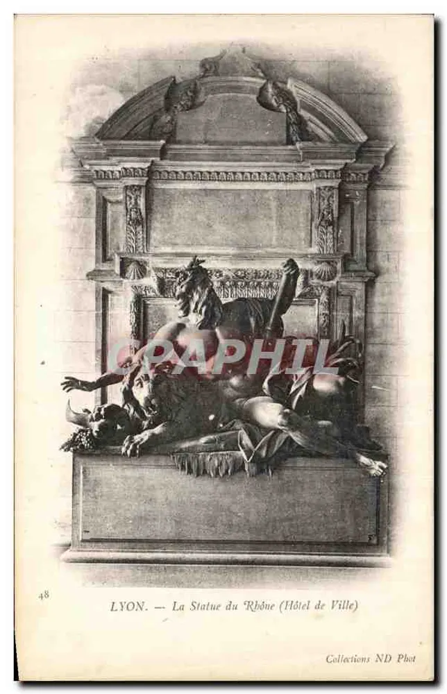 LYON — Die Statue des Rhône (Hôtel de Ville) — Collections ND Phot - Vorderseite