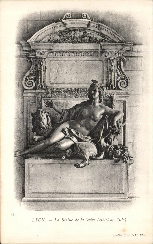 LYON — Die Statue der Saône (Stadthaus) — Collections ND Phot - Vorderseite