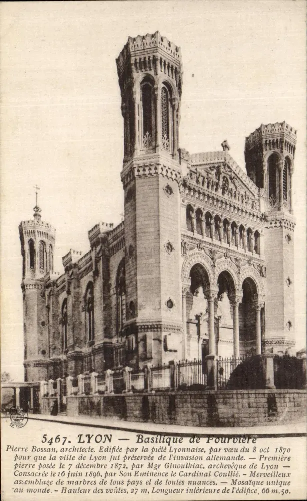 LYON — Basílica de Fourvière — Pierre Bossan, arquiteto - Frente