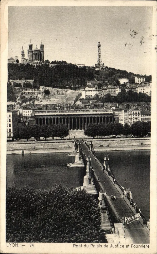 Lyon — Brücke des Palastes der Gerechtigkeit und Fourvière — Reirax 74 - Vorderseite