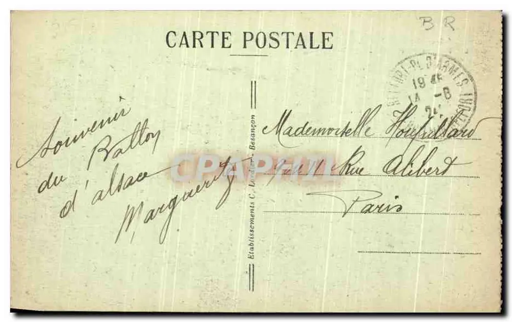 Gipfel des Ballon (Höhe 1256 m) — Die Jungfrau und trigonometrischer Punkt — C.L.E. n°5018 - Rückseite