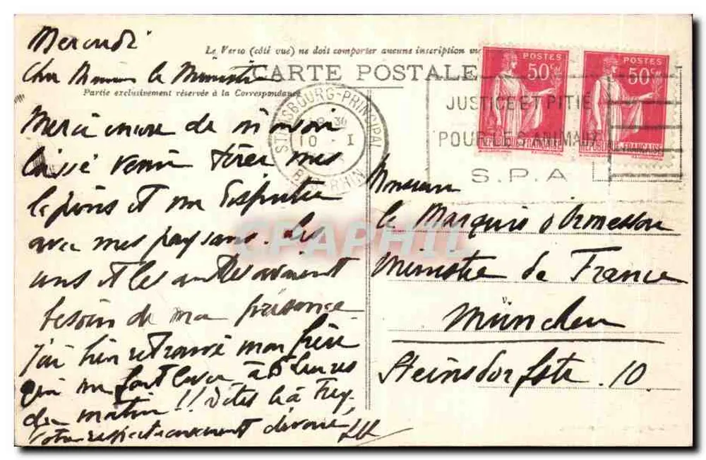 Château d'Odratzheim (Bas-Rhin) — vue du parc avec statue — éditeur E. Tutkovits, édit., Cronenbourg - Verso