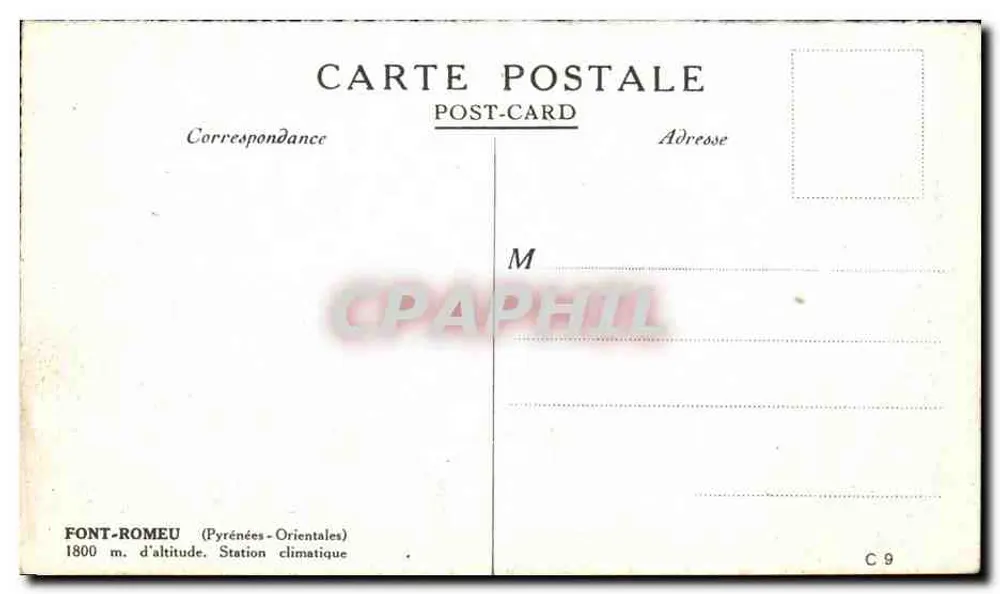 Hotel de montanha — Font-Romeu — editor C 9 - Verso