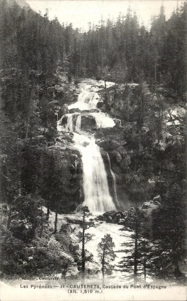 Cauterets — Cachoeira do Pont d'Espagne — Cougier, editor, Cauterets - Frente
