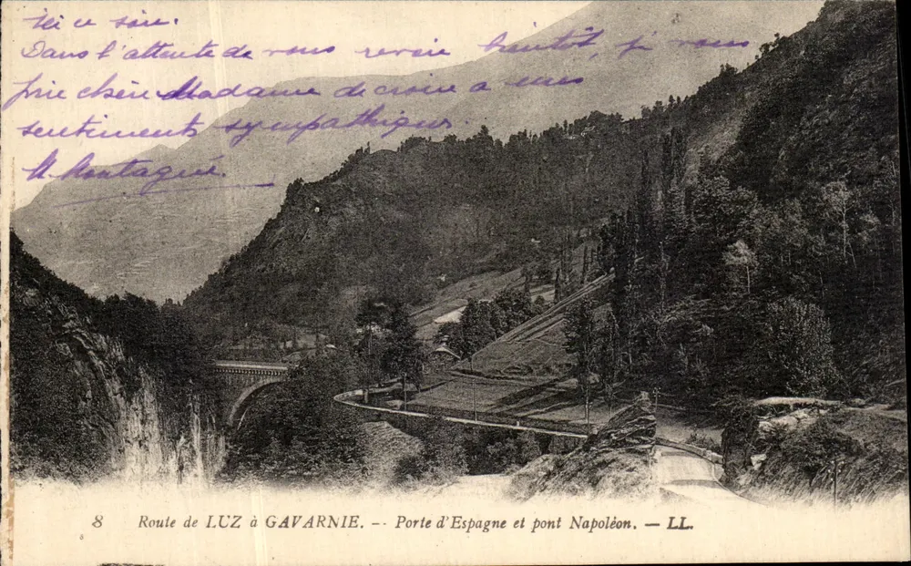 Route von LUZ nach GAVARNIE — Porte d'Espagne und Napoléon-Brücke — LL. - Vorderseite