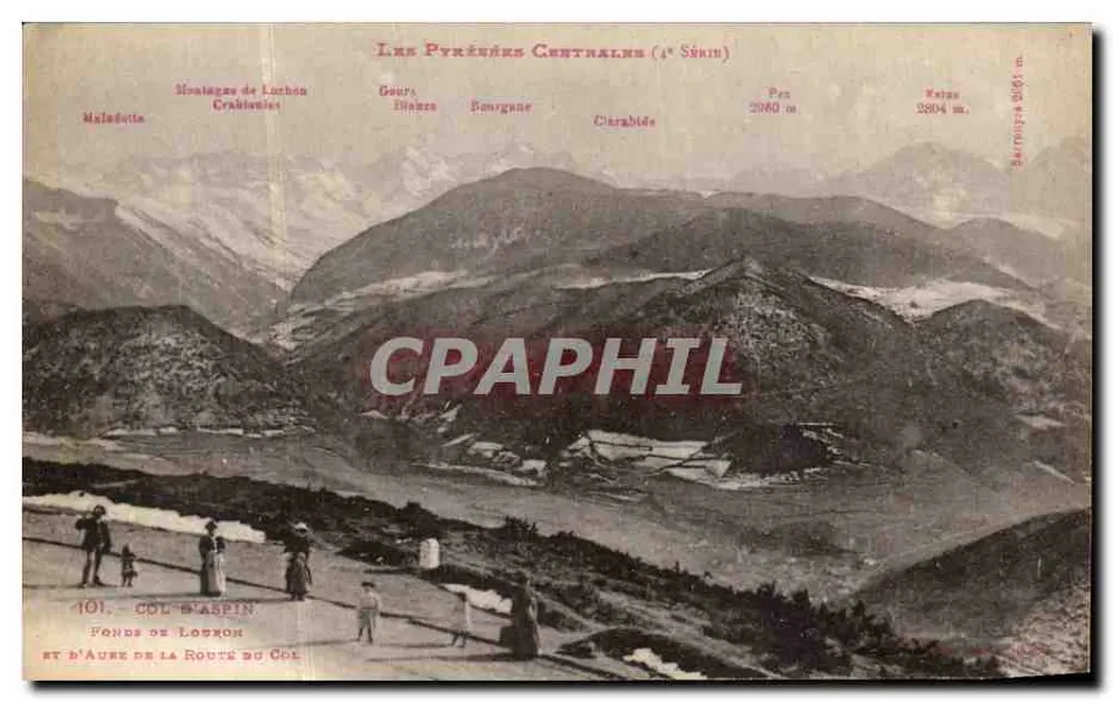 Col d'Aspin — Grund der Passstraße — Zentralpyrenäen (1. Serie) - Vorderseite