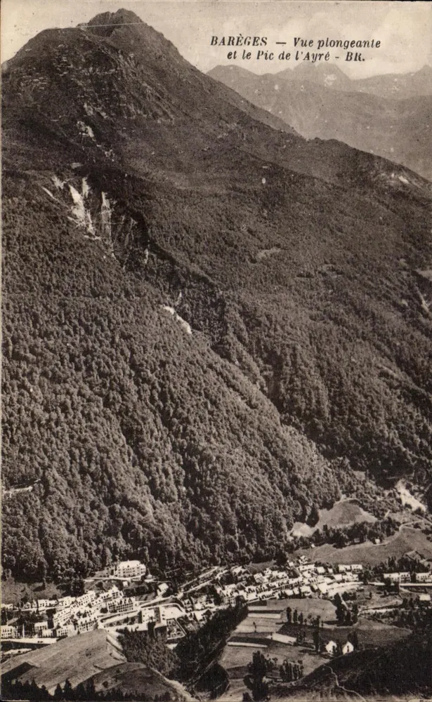 Barèges — Luftbild und der Pic de l'Ayré - BR. - Vorderseite