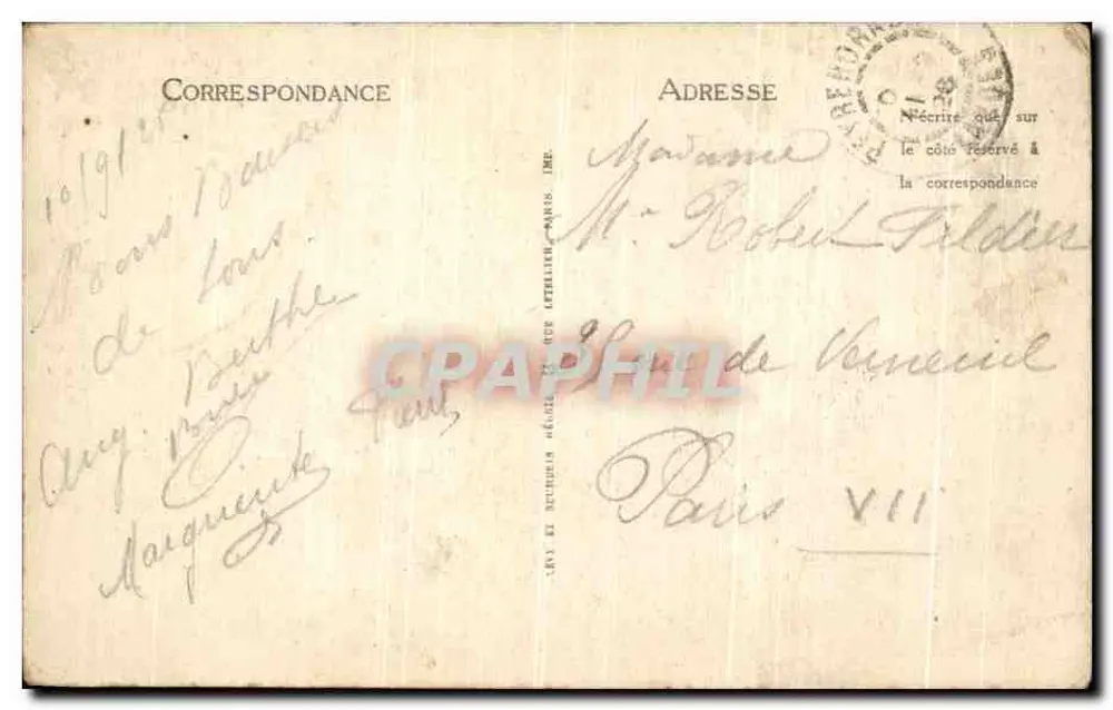 Env. de Cauterets — A Raudière — Editor L.L. n°125 - Verso