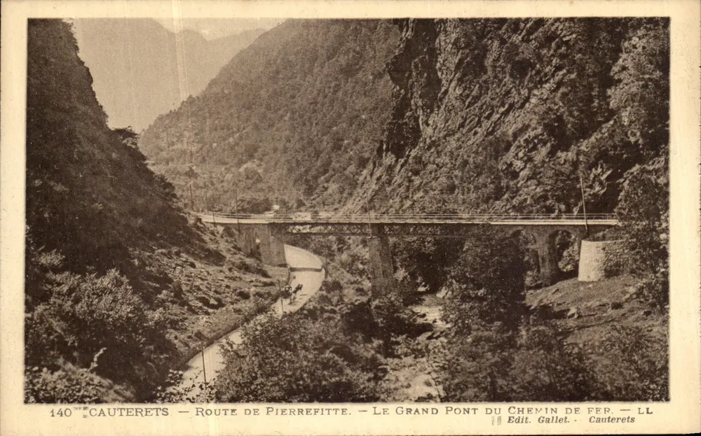 Cauterets — Route de Pierrefitte — Der Grand Pont du Chevin de Fer — Edit. Gallet - Vorderseite