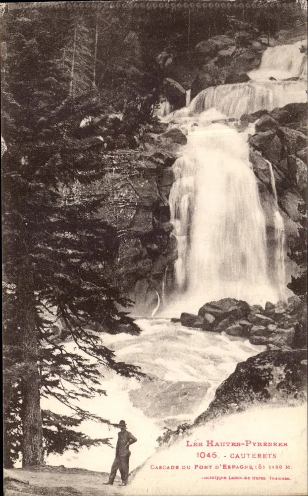 Cachoeira do Pont d'Espagne — Les Hautes-Pyrénées — autotipia Labon des Irures, Toulouse - Frente