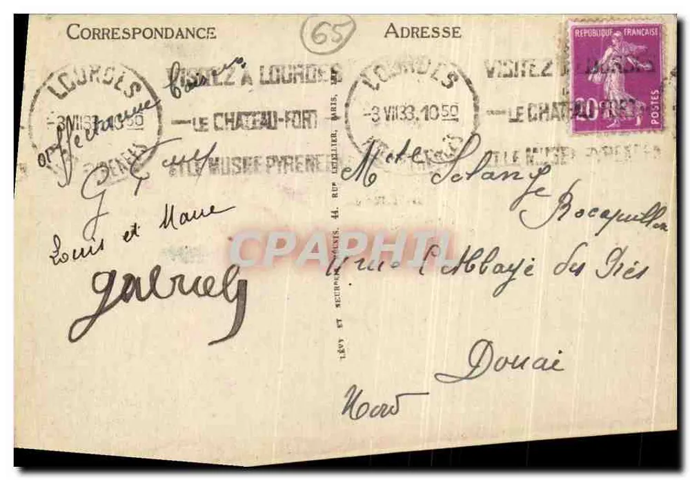 Lourdes — Vue prise du Château-Fort — LL - Verso
