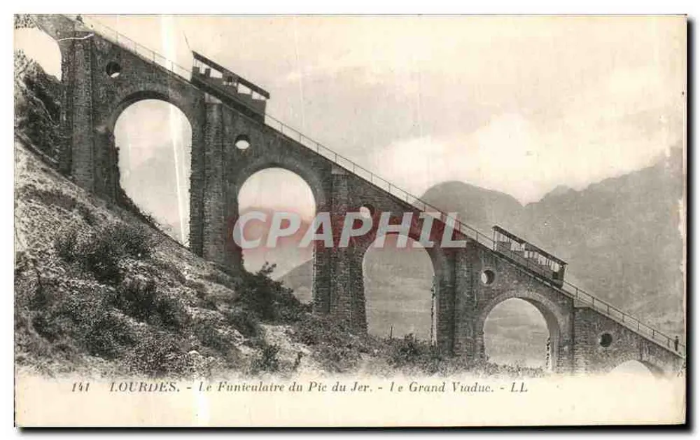 Lourdes — Der Seilbahnweg Pie du Jer — Der Große Viadukt — LL - Vorderseite