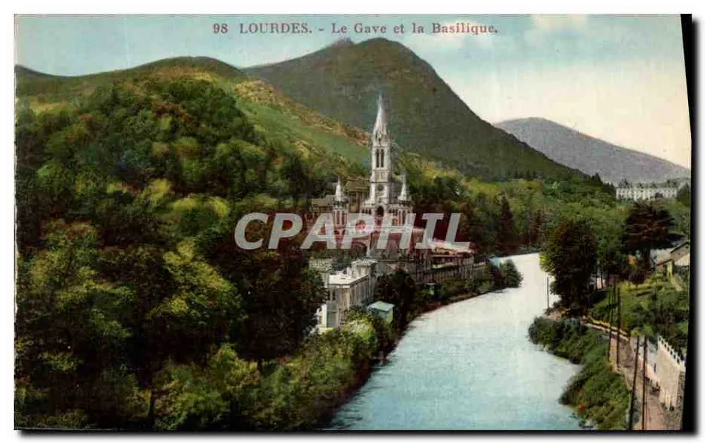 Lourdes — O Gave e a Basílica — Edição do Palácio Imperial - Frente