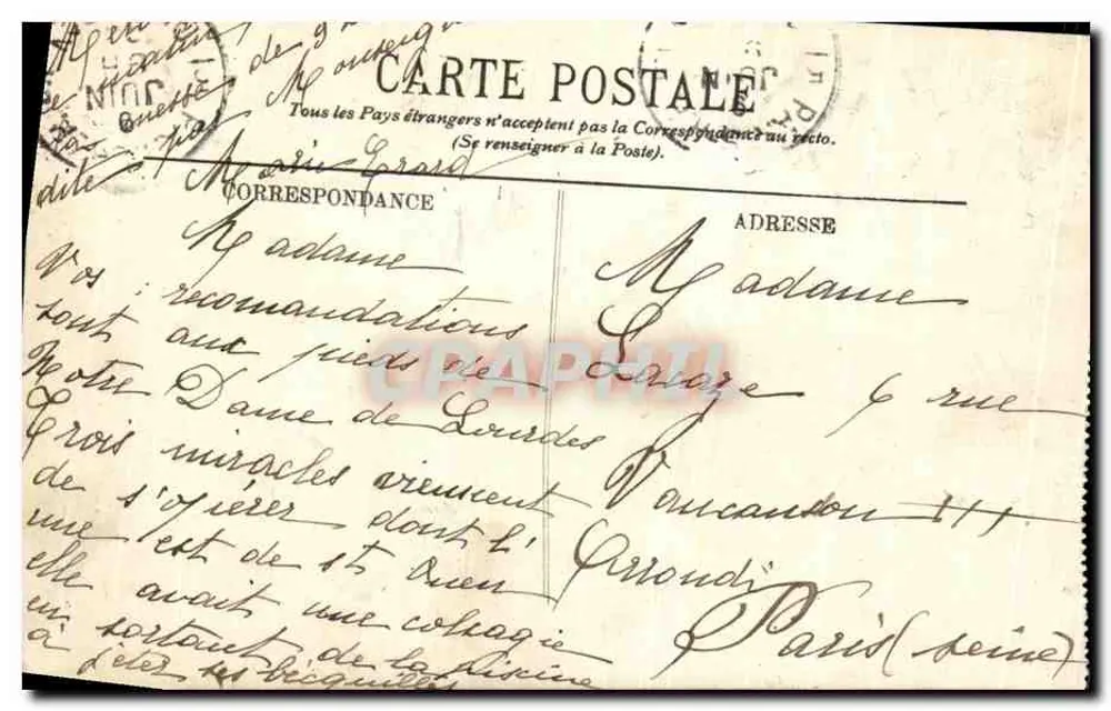 Lourdes — A Processão — Editor n°268 - Verso