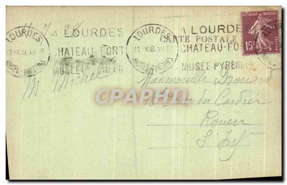 Lourdes — O Santo Sacramento na Gruta — Os Pirineus, n°23 - Verso