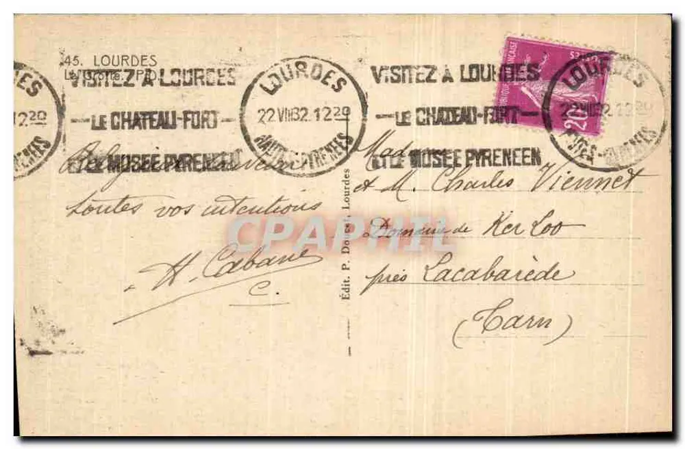Gruta de Lourdes — Nossa Senhora de Lourdes — Editor Dolcos - Verso