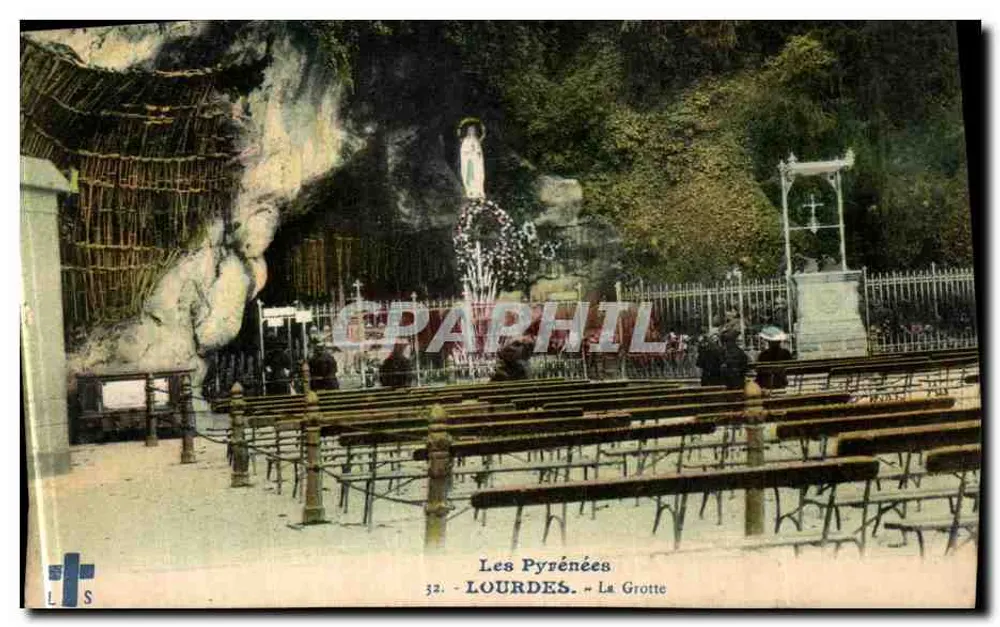 Lourdes - A Gruta — Os Pirineus, editor L.S. n°32 - Frente