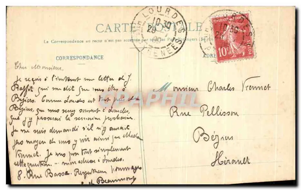 Lourdes - A Gruta — Os Pirineus, editor L.S. n°32 - Verso