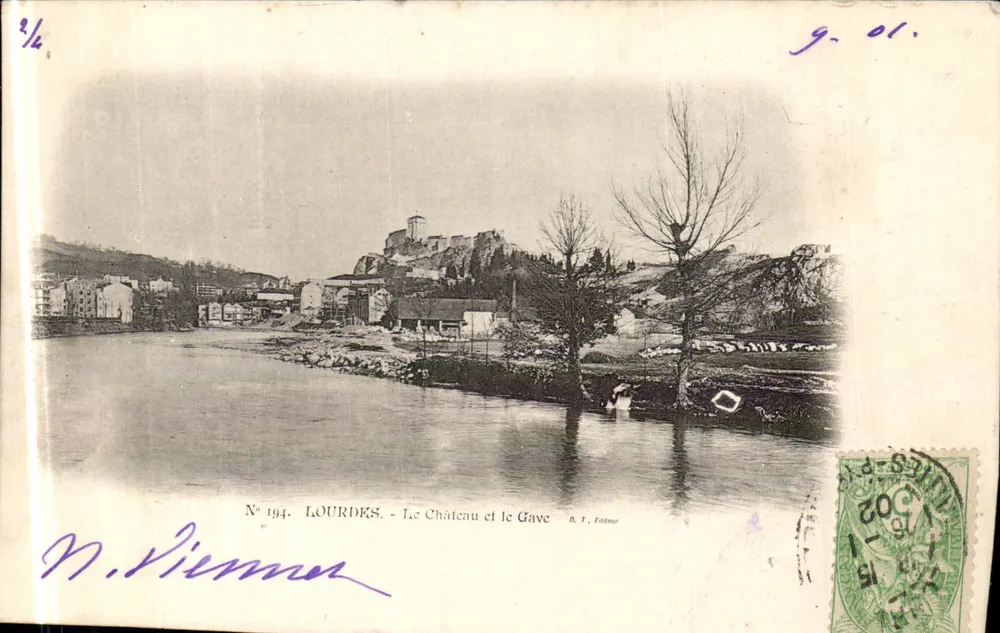 LOURDES - O Castelo e o Gave — B. T. Éditeur, N° 194 - Frente