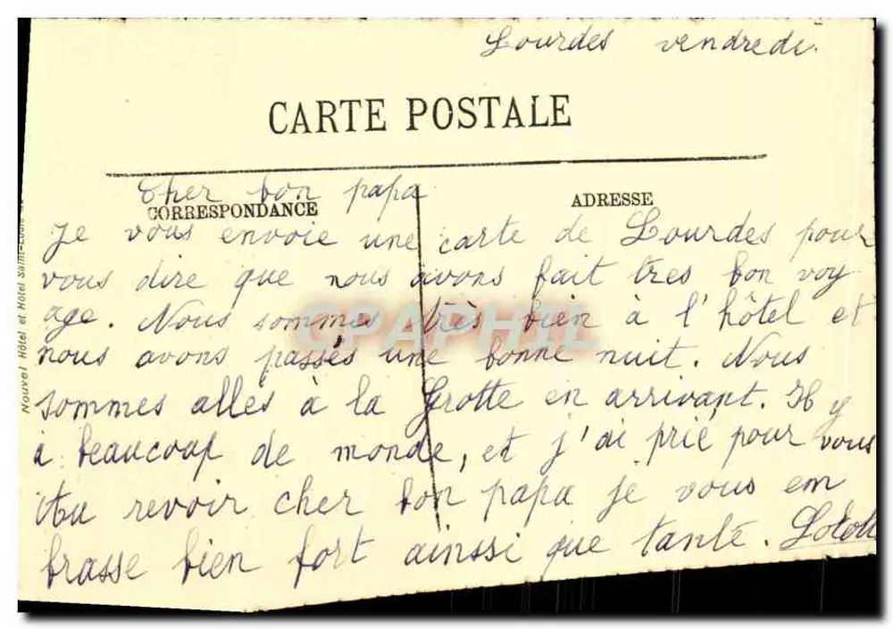 Lourdes — Entrada da Esplanada — Editora: Lourdes, n° 127 - Verso
