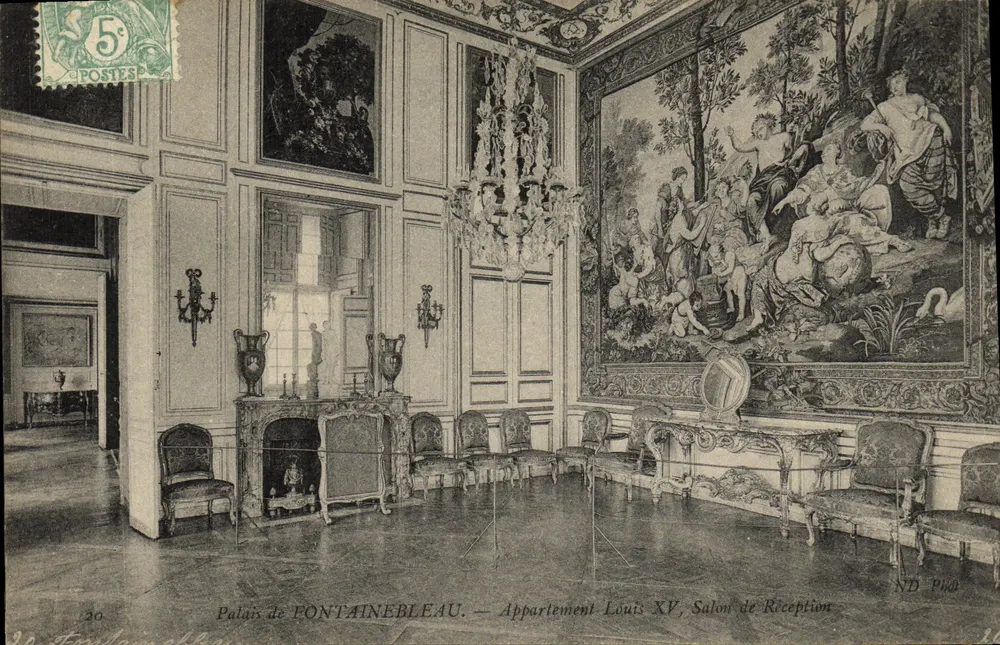 Schloss FONTAINEBLEAU — Apartment Louis XV. Empfangssaal — ND Photo - Vorderseite
