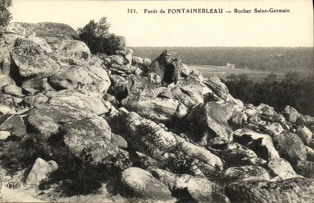 Floresta de FONTAINEBLEAU — Rocher Saint-Germain — Editor E.P.D. n° 353 - Frente