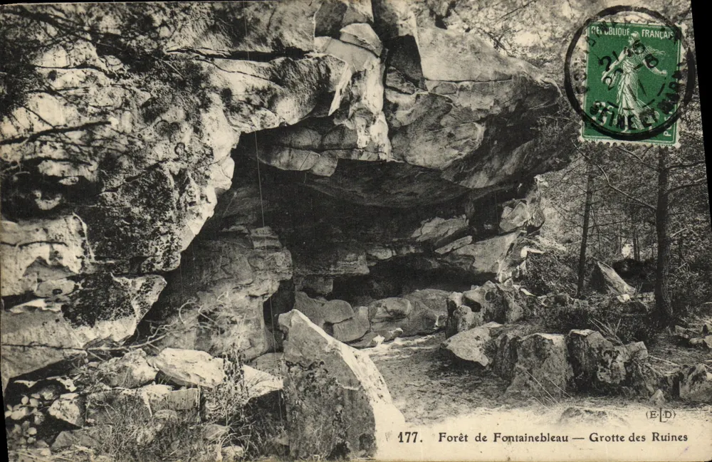 Floresta de Fontainebleau — Gruta das Ruínas — Editor (E.D.) n°177 - Frente