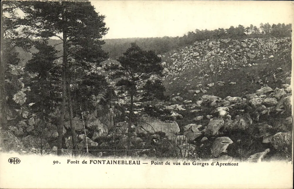 Wälder von FONTAINEBLEAU — Aussicht der Gorges d'Apremont — B.L.D. n°90 - Vorderseite