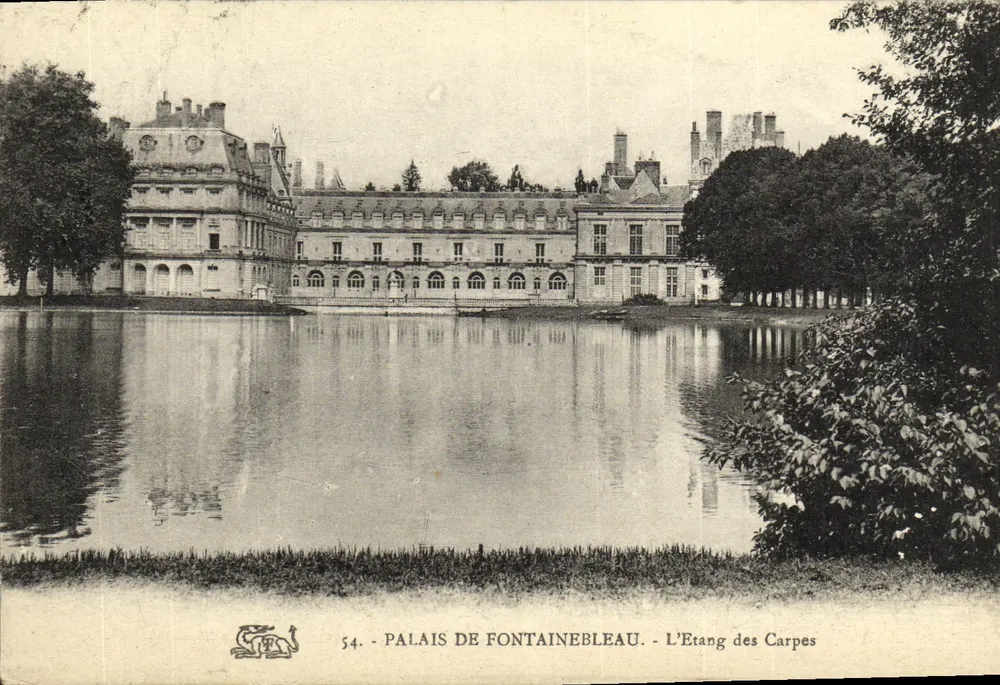 Schloss Fontainebleau — Der Karpfenteich — unbekannter Verlag, Nr. 54 - Vorderseite