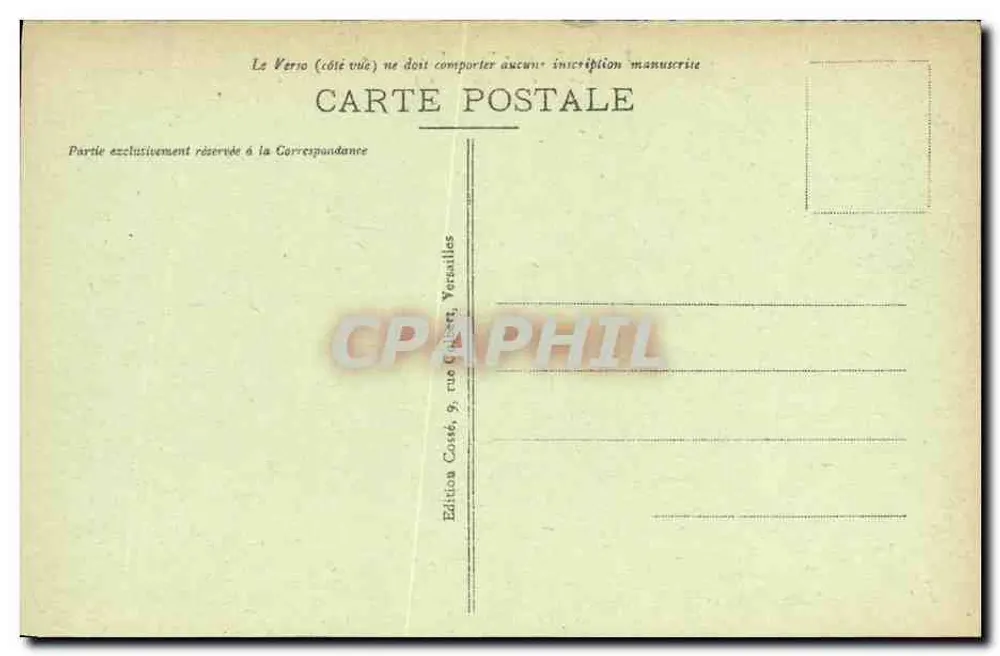 Versailles - O Parque - A Orangerie — Edição Cassé, 9, rue Gabriel, Versailles - Verso