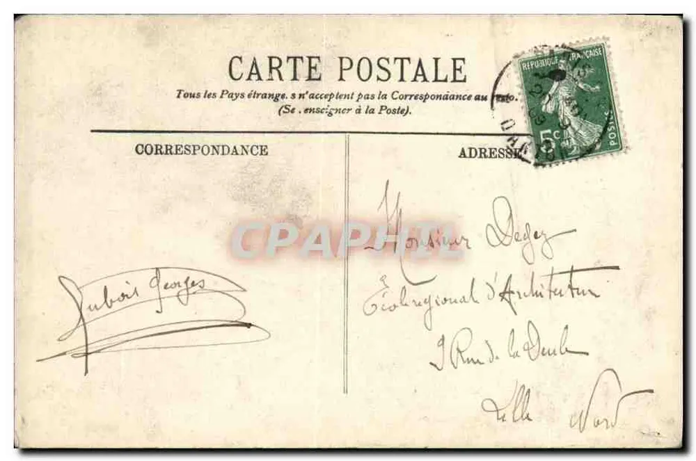 Versailles - Le Sacrifice d'Iphigénie - Le Vase Médicis - LL. - n° 454 - Rückseite