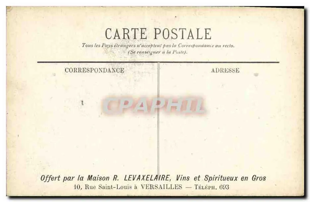 Versailles — Die Kirche Notre-Dame — Eine Messe-Abfahrt — LL. - Rückseite