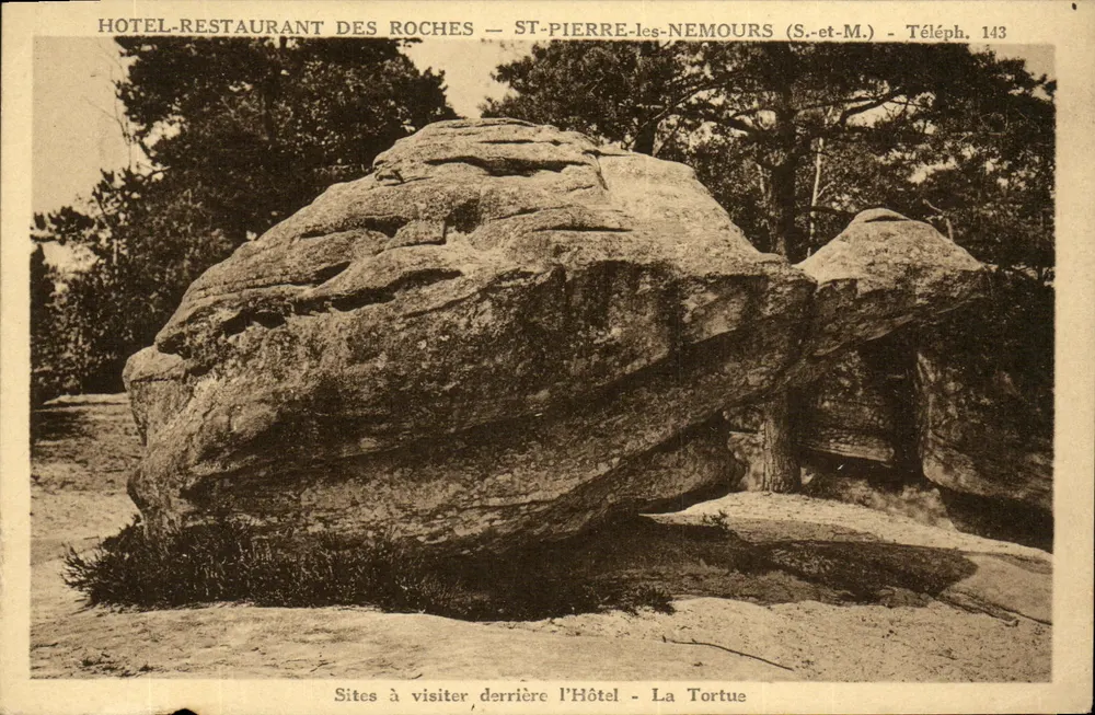 A Tartaruga — Locais para visitar atrás do Hotel — Hotel-Restaurante Des Roches — St-Pierre-les-Nemours (S.-et-M.) - Frente