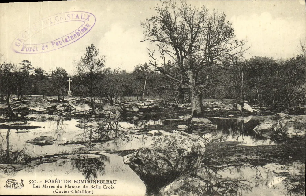 Wald von Fontainebleau — Die Seen des Belle Croix-Plateaus (Cuvier-Châtillon) — Kristallhöhle - Vorderseite